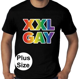 Bellatio Decorations Grote maten XXL Gay regenboog gay pride t-shirt zwart heren