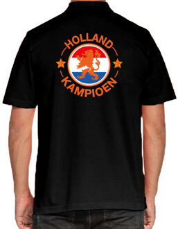 Bellatio Decorations Grote maten zwart fan poloshirt / kleding Holland kampioen met leeuw EK/ WK voor heren 3XL - Feestshirts