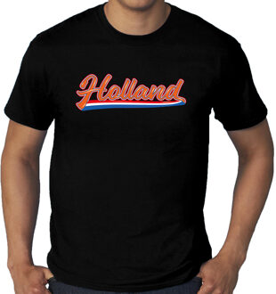 Bellatio Decorations Grote maten zwart fan shirt / kleding Holland met Nederlandse wimpel EK/ WK voor heren 3XL - Feestshirts