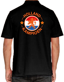 Bellatio Decorations Grote maten zwart polopoloshirt Holland / Nederland supporter Holland kampioen met leeuw EK/ WK voor