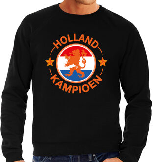 Bellatio Decorations Grote maten zwarte fan sweater / trui Holland kampioen met leeuw EK/ WK voor heren 3XL - Feesttruien