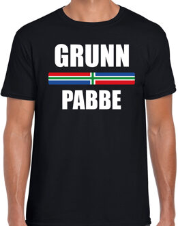 Bellatio Decorations Grunn pabbe met vlag Groningen t-shirts Gronings dialect zwart voor heren 2XL