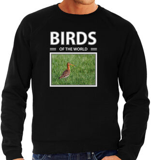 Bellatio Decorations Grutto vogel sweater / trui met dieren foto birds of the world zwart voor heren