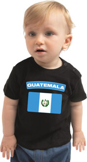 Bellatio Decorations Guatemala landen shirtje met vlag zwart voor babys 62 (1-3 maanden)