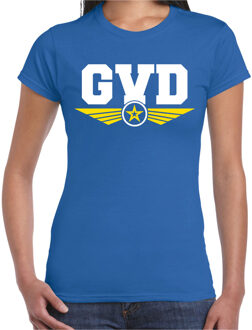 Bellatio Decorations GVD fout tekst t-shirt blauw voor dames L