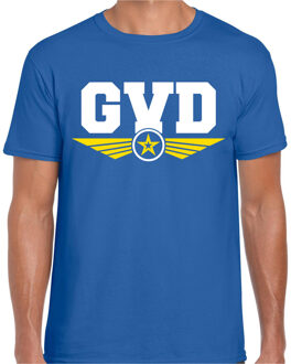 Bellatio Decorations GVD fout tekst t-shirt blauw voor heren