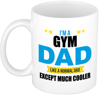 Bellatio Decorations Gym dad mok / beker wit 300 ml - Cadeau mokken - Papa/ Vaderdag - feest mokken