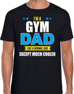 Bellatio Decorations Gym dad normal except cooler cadeau t-shirt zwart voor heren - Vaderdagscadeaus 2XL