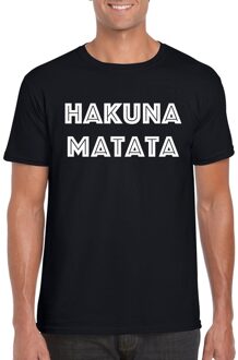 Bellatio Decorations Hakuna matata fun t-shirt zwart voor heren 2XL - Feestshirts