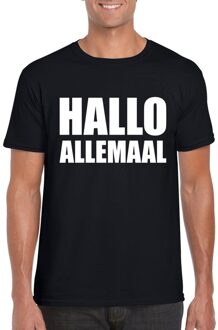 Bellatio Decorations Hallo allemaal fun t-shirt zwart voor heren 2XL - Feestshirts