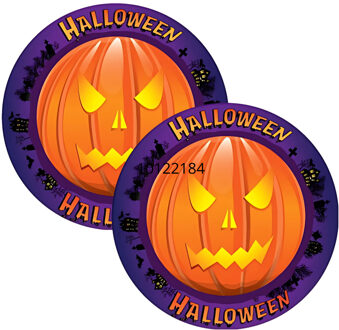 Bellatio Decorations Halloween bierviltjes - 100x stuks - pompoen - karton - dubbelzijdig