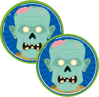 Bellatio Decorations Halloween bierviltjes - 30x stuks - zombie - karton - dubbelzijdig