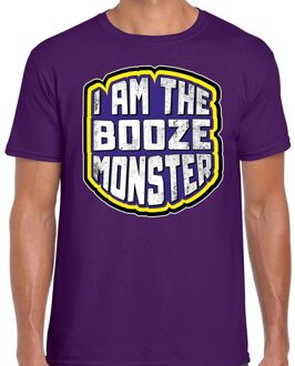 Bellatio Decorations Halloween booze monster verkleed t-shirt paars voor heren 2XL