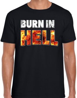 Bellatio Decorations Halloween burn in hell verkleed t-shirt zwart voor heren 2XL