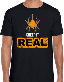 Bellatio Decorations Halloween Creep it real horror shirt zwart voor heren - verkleed t-shirt / kostuum 2XL - Feestshirts