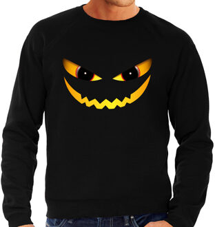 Bellatio Decorations Halloween Duivel gezicht horror trui zwart voor heren - verkleed sweater / kostuum 2XL - Feesttruien