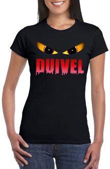 Bellatio Decorations Halloween duivel ogen t-shirt zwart dames L