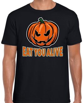 Bellatio Decorations Halloween Eat you alive verkleed t-shirt zwart voor heren 2XL