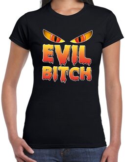 Bellatio Decorations Halloween Evil Bitch verkleed t-shirt zwart voor dames XS