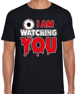 Bellatio Decorations Halloween I am watching you verkleed t-shirt zwart voor heren 2XL