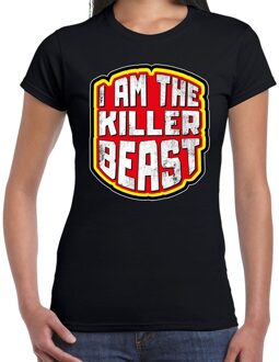 Bellatio Decorations Halloween killer beast verkleed t-shirt zwart voor dames M