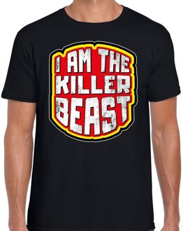 Bellatio Decorations Halloween killer beast verkleed t-shirt zwart voor heren