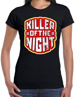 Bellatio Decorations Halloween killer of the night verkleed t-shirt zwart voor dames 2XL