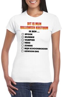 Bellatio Decorations Halloween kostuum lijstje t-shirt wit dames 2XL