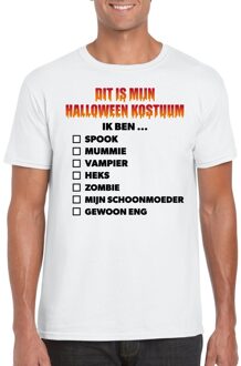 Bellatio Decorations Halloween kostuum lijstje t-shirt wit heren 2XL