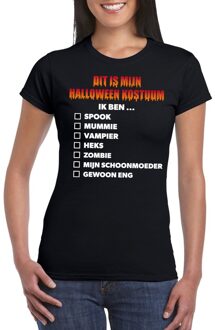 Bellatio Decorations Halloween kostuum lijstje t-shirt zwart dames 2XL