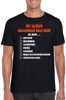 Bellatio Decorations Halloween kostuum lijstje t-shirt zwart heren 2XL