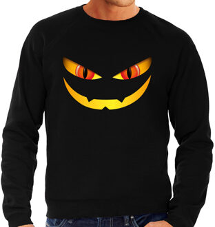 Bellatio Decorations Halloween Monster gezicht horror trui zwart voor heren - verkleed sweater / kostuum 2XL - Feesttruien