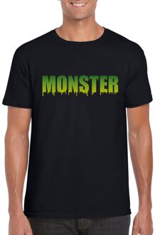 Bellatio Decorations Halloween monster tekst t-shirt zwart heren 2XL