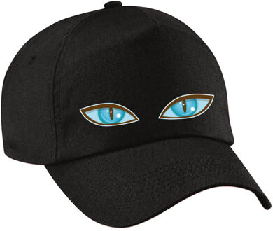 Bellatio Decorations Halloween monster verkleed pet - blauwe ogen - zwart - kinderen - unisex - horror petjes