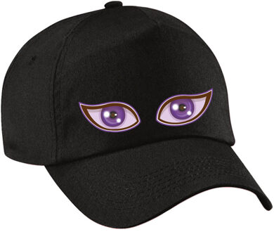 Bellatio Decorations Halloween monster verkleed pet - paarse ogen - zwart - kinderen - unisex - horror petjes