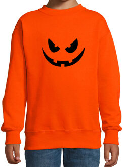 Bellatio Decorations Halloween Pompoen gezicht horror trui oranje voor kinderen - verkleed sweater / kostuum 12-13 jaar (152/164) - Feesttrui