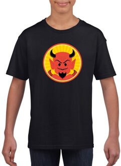 Bellatio Decorations Halloween rode duivel t-shirt zwart kinderen M (134-140)