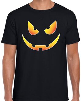 Bellatio Decorations Halloween Scary face verkleed t-shirt zwart voor heren 2XL