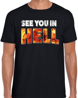 Bellatio Decorations Halloween see you in hell verkleed t-shirt zwart voor heren 2XL