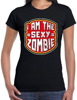 Bellatio Decorations Halloween sexy zombie verkleed t-shirt zwart voor dames 2XL