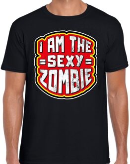 Bellatio Decorations Halloween sexy zombie verkleed t-shirt zwart voor heren 2XL