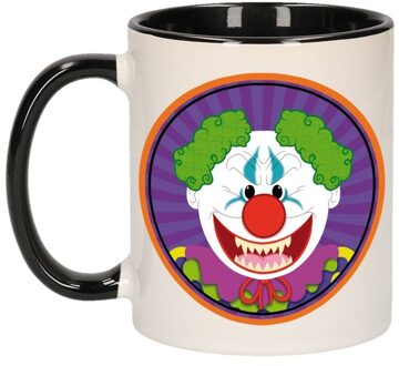 Bellatio Decorations Halloween terrorclown mok / beker 300 ml - feest mokken Paars