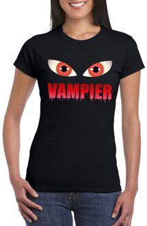 Bellatio Decorations Halloween vampier ogen t-shirt zwart dames L