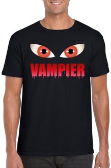 Bellatio Decorations Halloween vampier ogen t-shirt zwart heren L