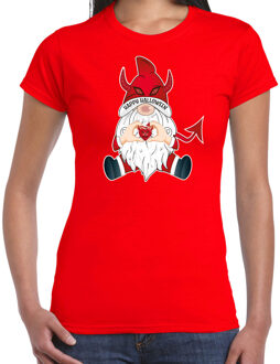 Bellatio Decorations Halloween verkleed t-shirt dames - duivel kabouter/gnome - rood - themafeest outfit XL
