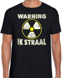 Bellatio Decorations Halloween warning ik straal verkleed t-shirt zwart voor heren XL