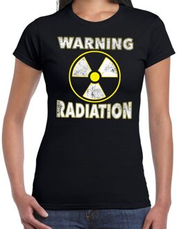 Bellatio Decorations Halloween warning radiation verkleed t-shirt zwart voor dames 2XL