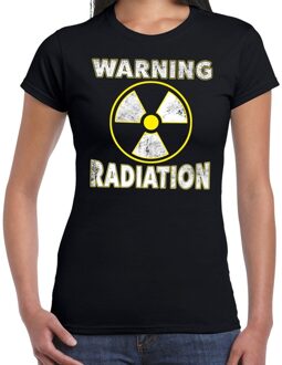 Bellatio Decorations Halloween warning radiation verkleed t-shirt zwart voor dames