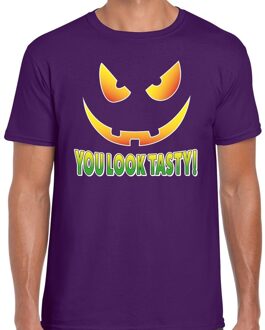 Bellatio Decorations Halloween You look tasty verkleed t-shirt paars voor heren L