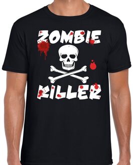 Bellatio Decorations Halloween Zombie killer Halloween t-shirt zwart heren 2XL - Carnavalskostuums Multikleur